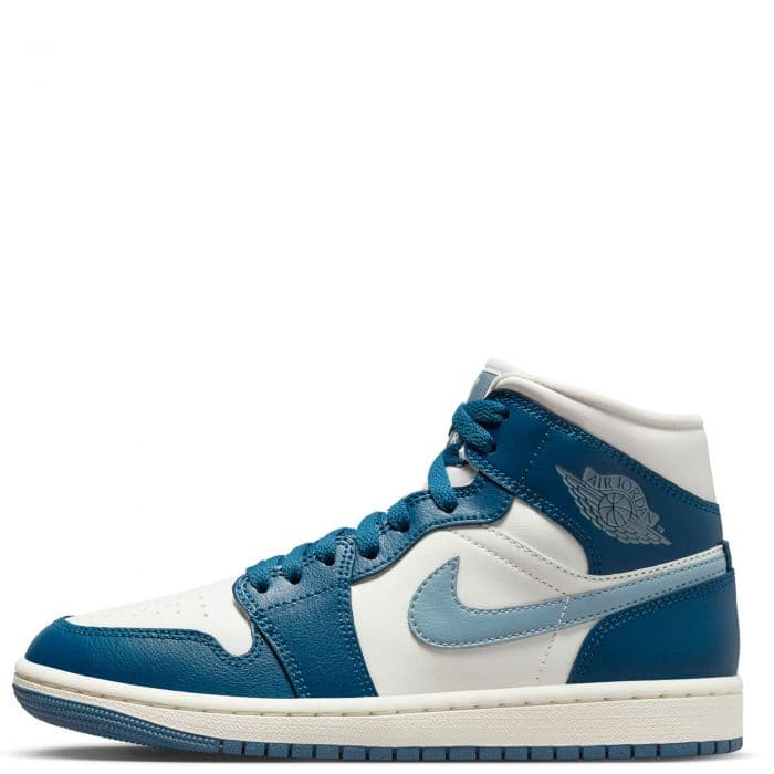 Women's Jordan 1 Mid - Blue and White
